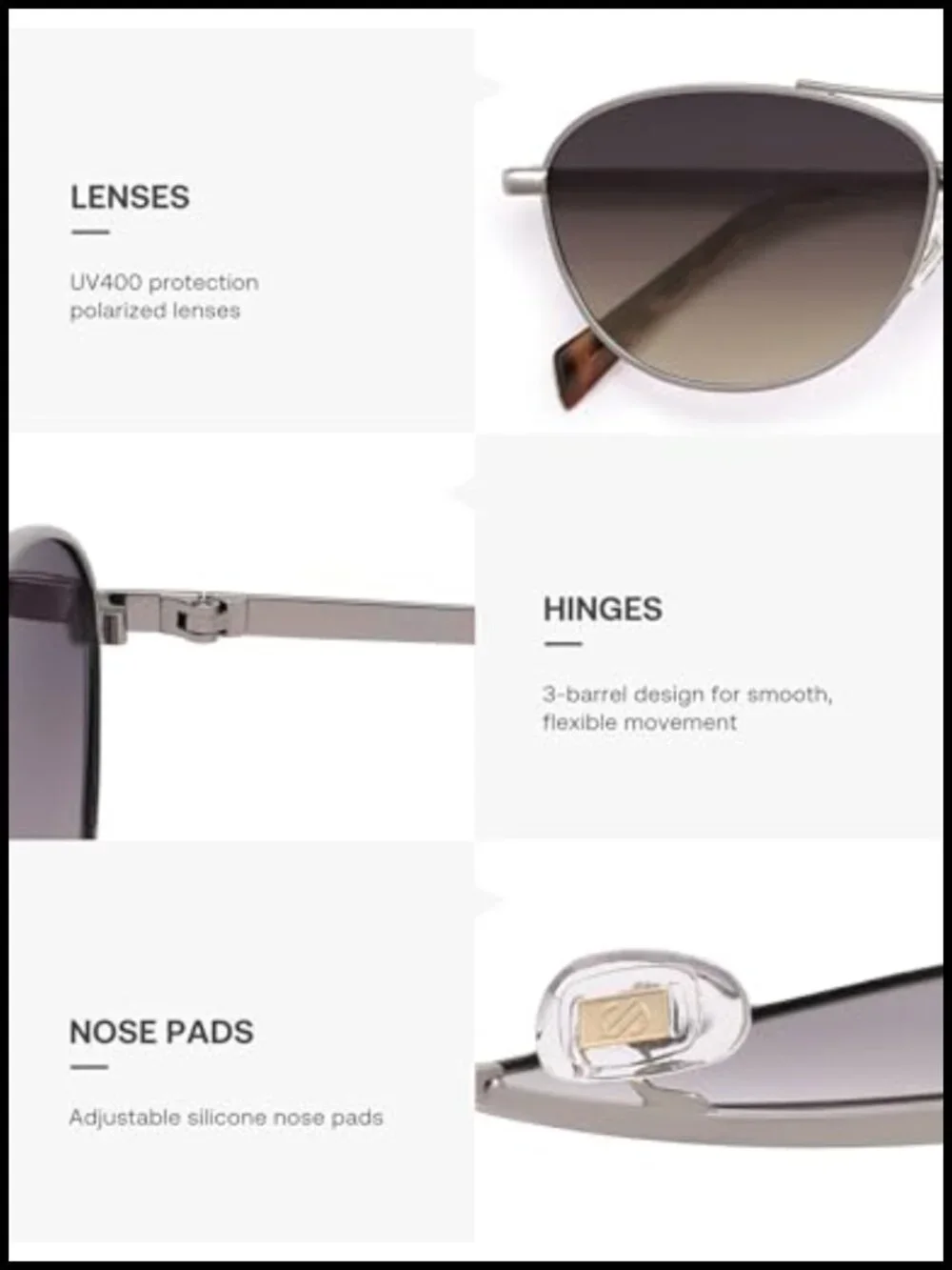 Retro Polarized Aviator Sunglasses for Women Men 70s Style UV Protection